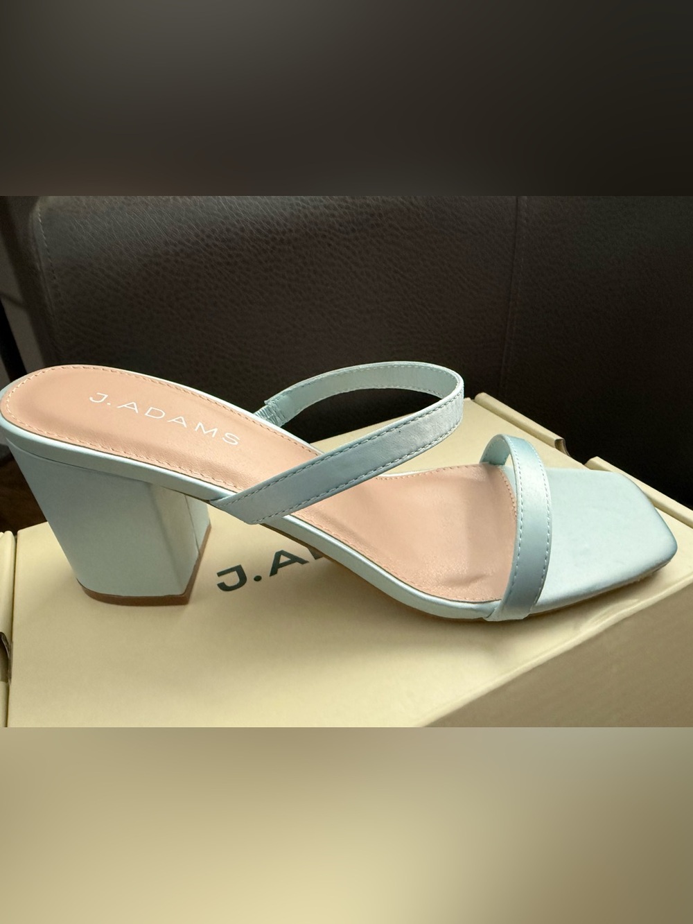 J. Adams Light Blue Strappy Block Heel Sandals